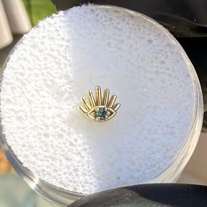 Tapati by BVLA Internally Threaded 14k Solid YG Sunburst w/ Alexandrite Stone